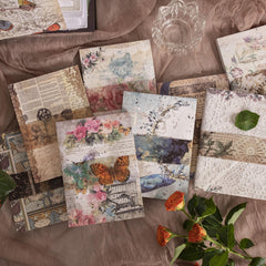 100 Sheets Retro Scrapbook Paper Set DIY Material 9.91 cm x 13.97 cm