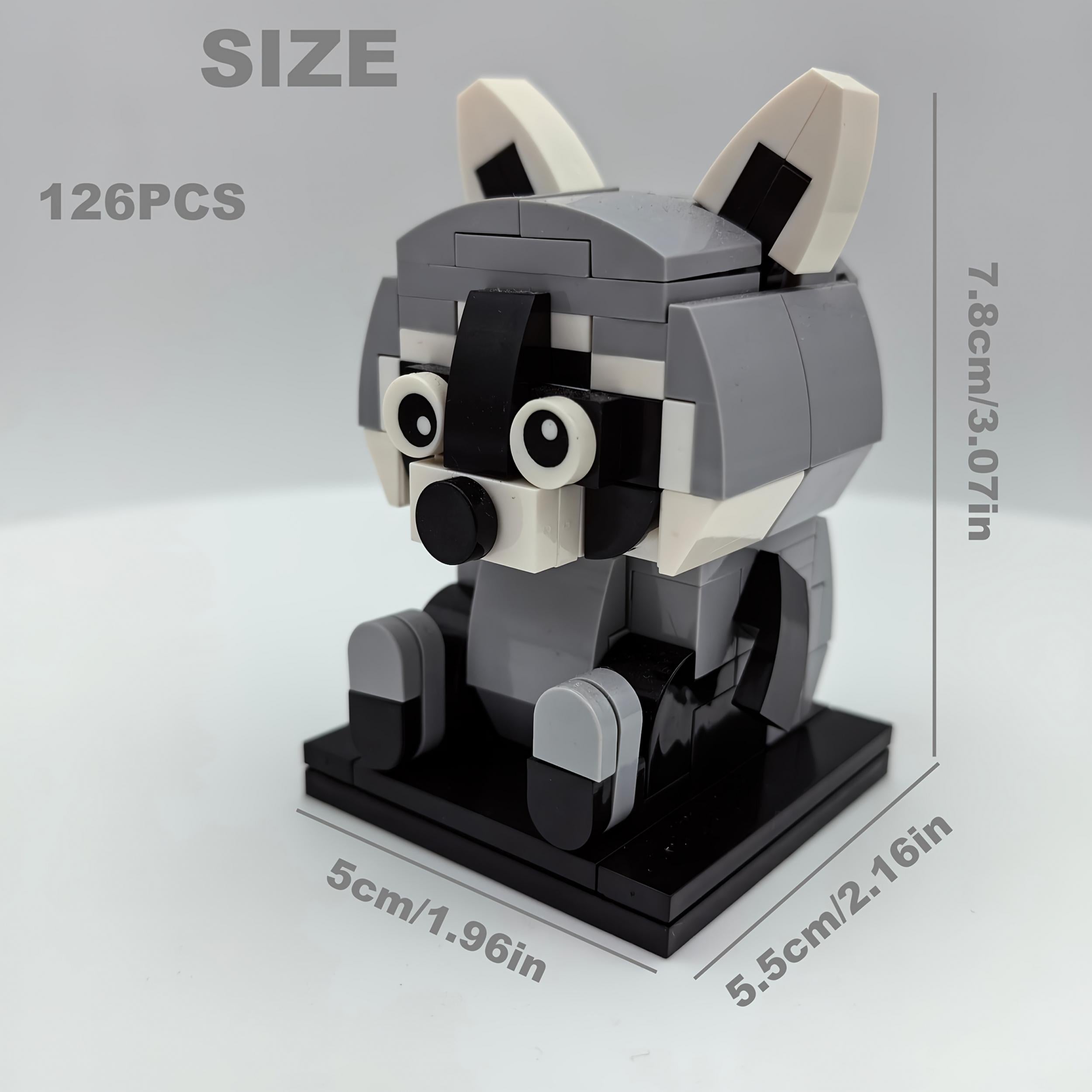 126pcs Creative Animal Series Building Blocks Raccoon Game Toy