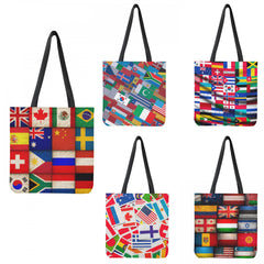 National Flag Printed Reusable Tote Bag for Women