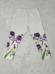Floral Print Skinny Capris Leggings for Women