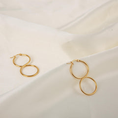 Y2K Rock Stainless Steel Infinity Symbol Hoop Earrings Set for Girls