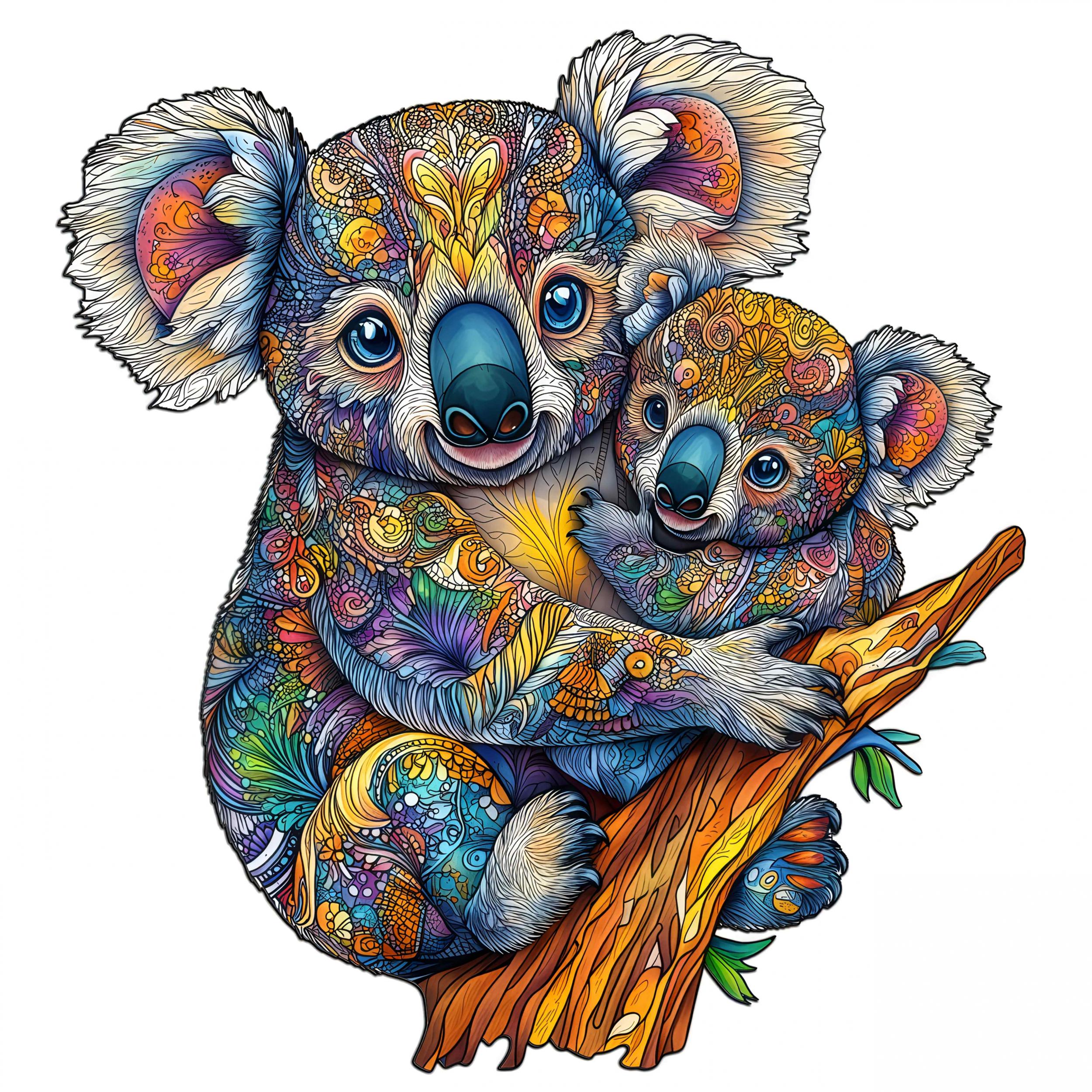 Koala Mother & Youngsters Wooden Puzzle Toy