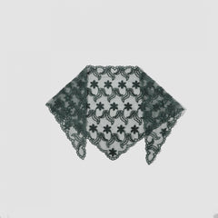 Flower Embroidered Triangle Scarf Thin Shawl for Women