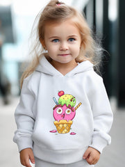 Cartoon Ice Cream 2pcs Activewear Sets Girls Comfy Outfits For Sports Running