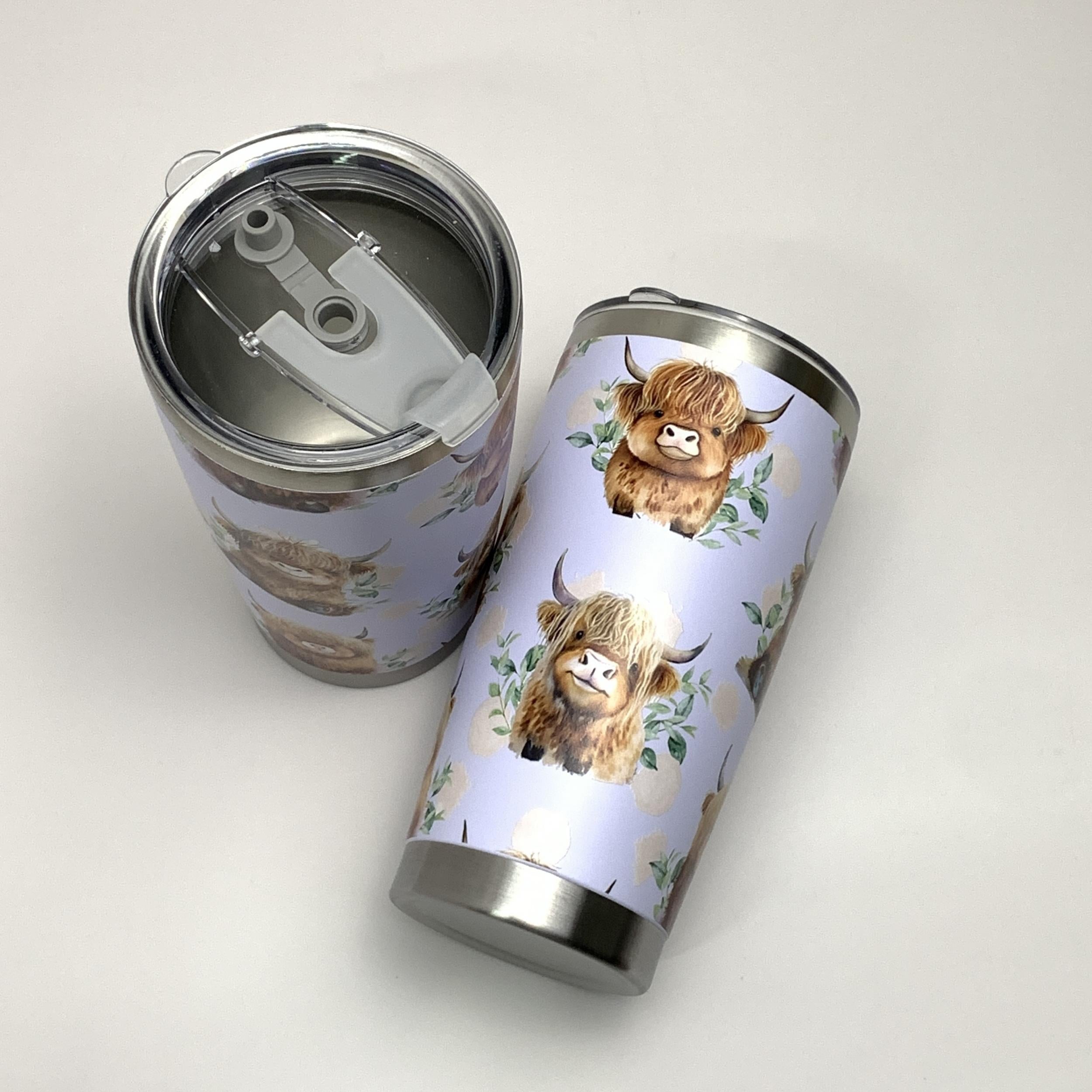 600ml Vintage Cowboy Pattern Stainless Steel Tumbler - Leakproof & Shatterproof