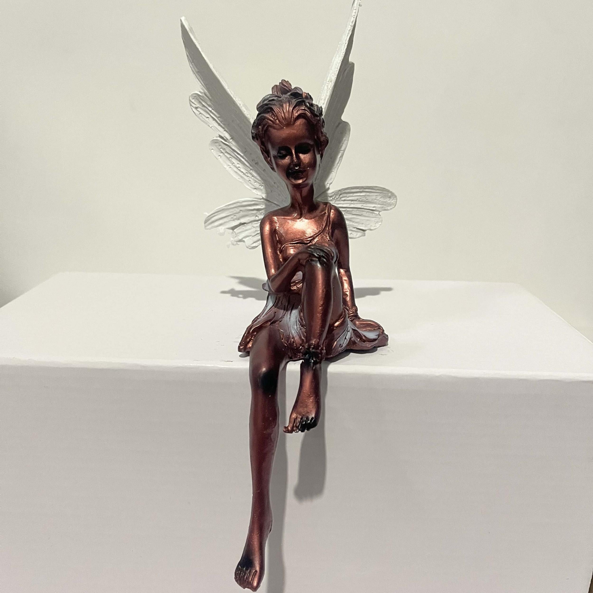 Resin Flower Fairy Sitting Statue Garden Decoration