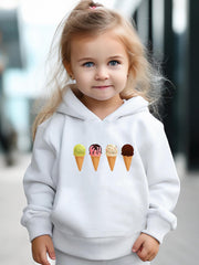 Ice Creams Print Girls Hoodies Jogger Pants Set Sports