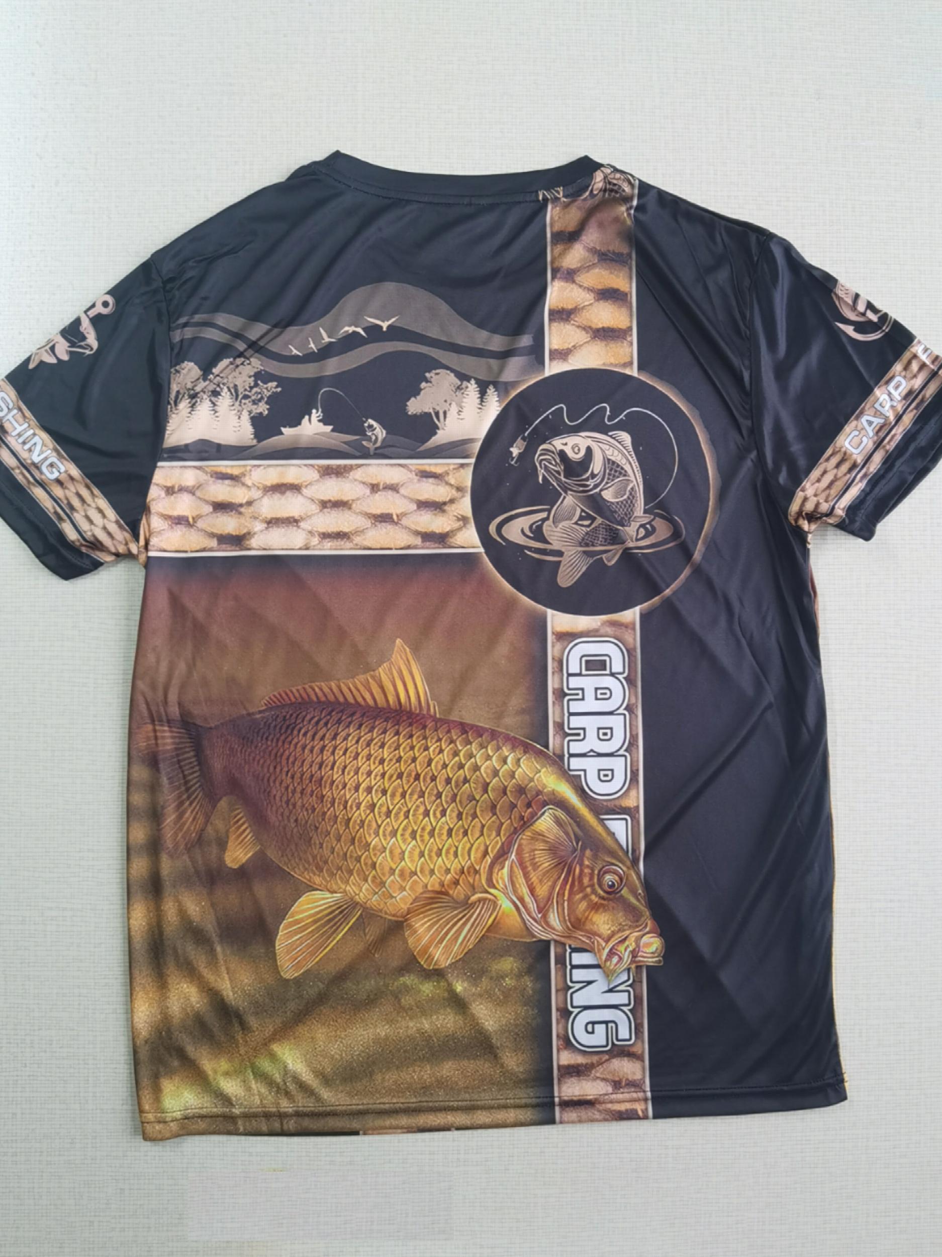 Fish 3D Print Men's Short Sleeve Graphic Tee Casual Comfy Summer Shirt