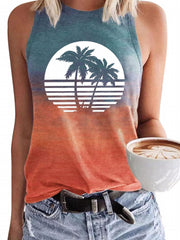 Graphic Print Sleeveless Tank Top Women's Clothing