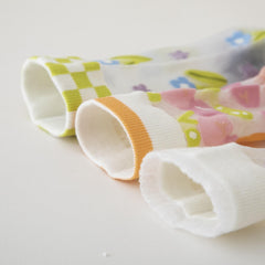 Floral Print Mesh Stitching Mid Tube Socks: 5 Pairs