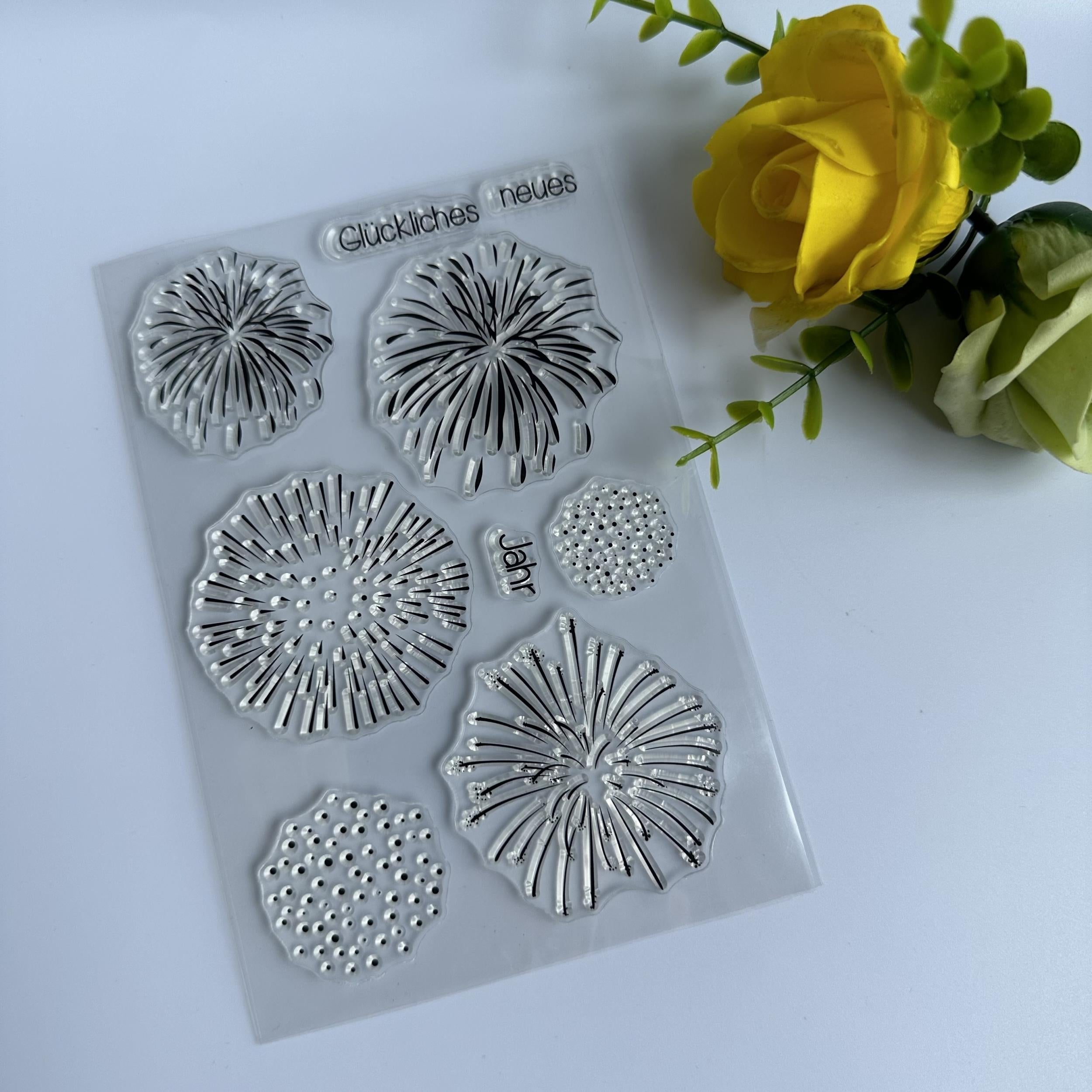 Year Shine Fireworks Clear Stamps for Card Making