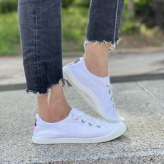 Women's Lace Up Canvas Sneakers Lightweight Casual Flat Shoes