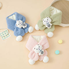 Girls Plush Bear Neck Scarf for Winter Christmas