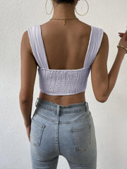 Striped Corset Top Wide Strap Summer Sleeveless Top