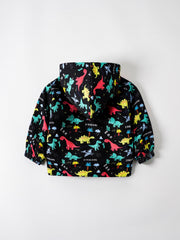 Baby Cartoon Hooded Jacket Fleece Lined Zip Coat