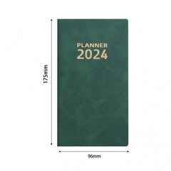 A6 English Calendar Book Leather Monthly Index Notebook Daily Plan