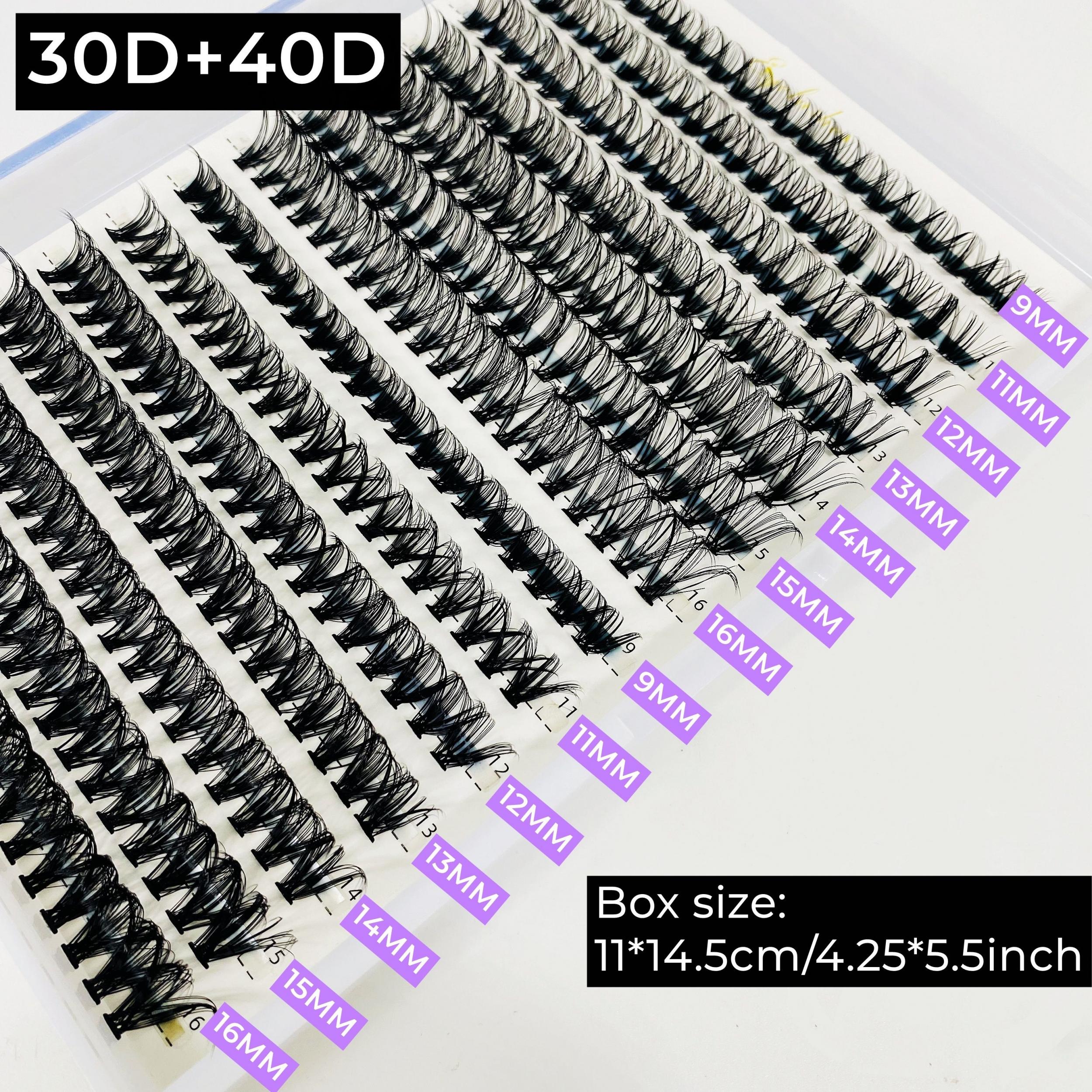 280pcs 30D 40D Segmented False Eyelashes Large Capacity Natural C Curling Style