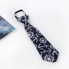 Fun Cartoon Pattern Boys College Style No Tie
