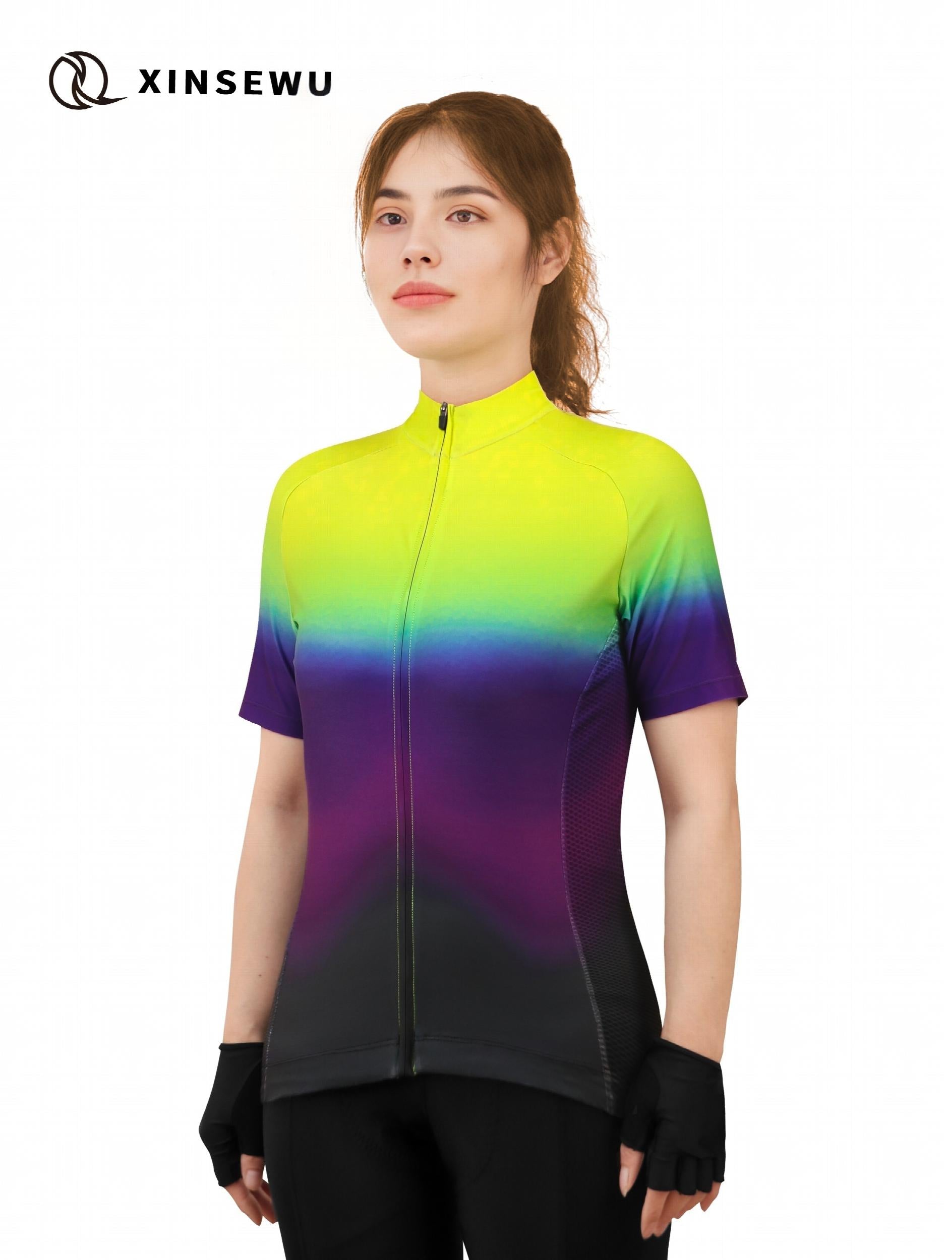 Ombre Zip up Cycling Jersey Women's Activewear