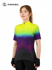 Ombre Zip up Cycling Jersey Women's Activewear