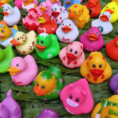 30-60 Colorful Rubber Ducks Toy Duckies for Kids Bath Birthday Summer Beach