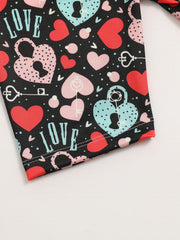 Toddler Girls Heart Pattern Dance Shorts Breathable Stretchy Safety