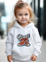 2pcs Shoes Print Girls Hoodies Jogger Set For Sports