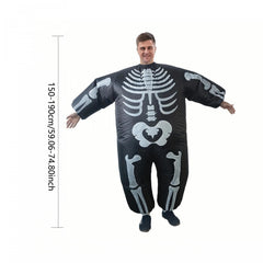 Inflatable Skeleton Costume Funny Cosplay Party Outfit