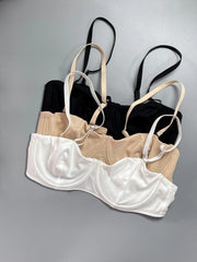 3pcs Solid Push Up Bras Comfy & Breathable Women's Lingerie