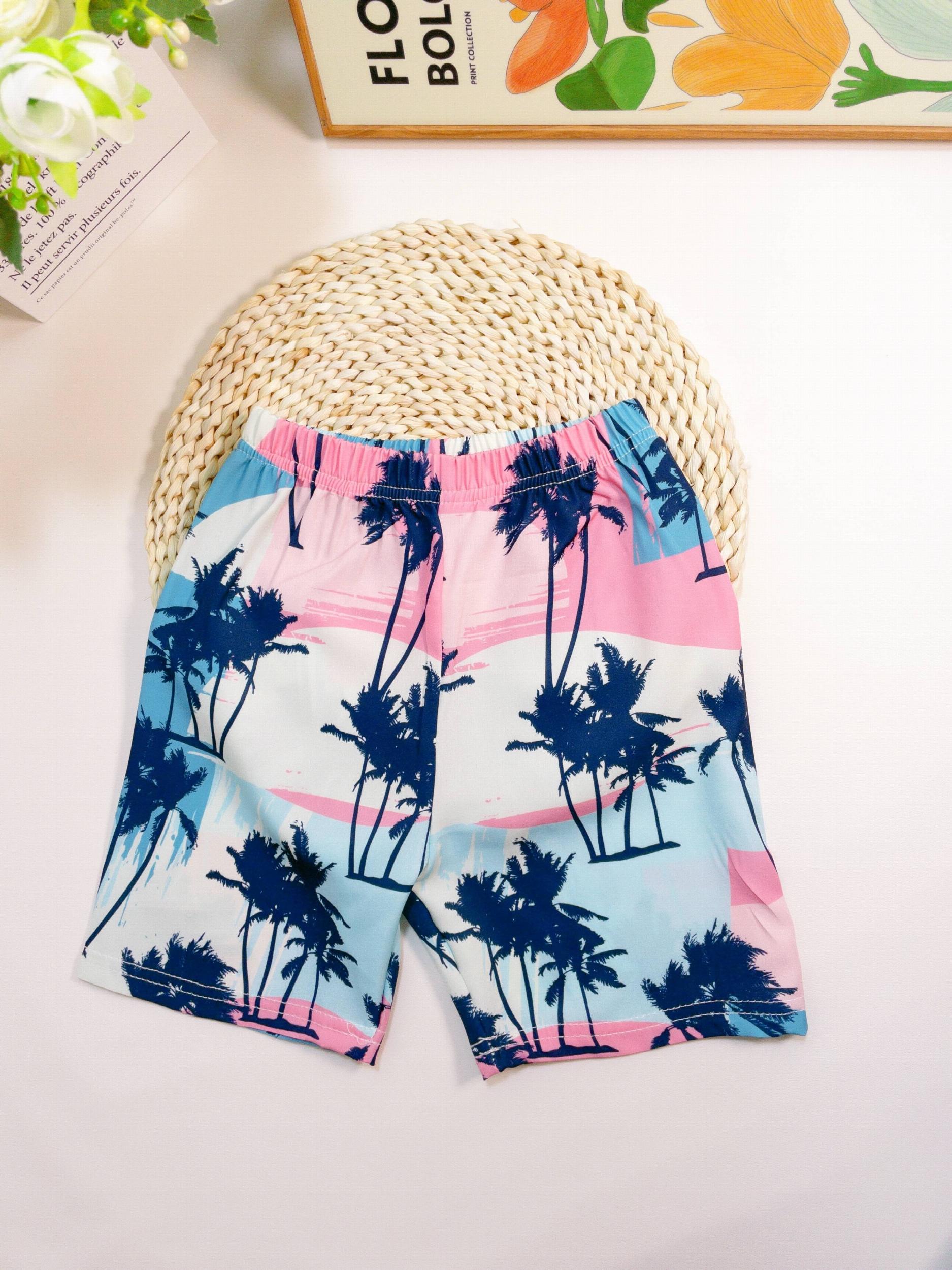 Toddler Boys Coconut Tree Graphic Beach Shorts