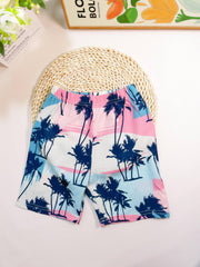 Toddler Boys Coconut Tree Graphic Beach Shorts