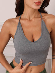 Sexy Plunging Halter Top Sleeveless