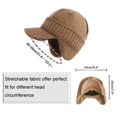 Men's Winter Warm Velvet Knitted Hat With Earflaps