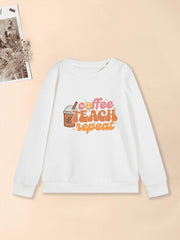 Girls' Coffee And Smile Graphic Sweatshirt