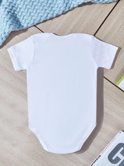 Cartoon Letter Print Short Sleeve Romper for Newborn Baby