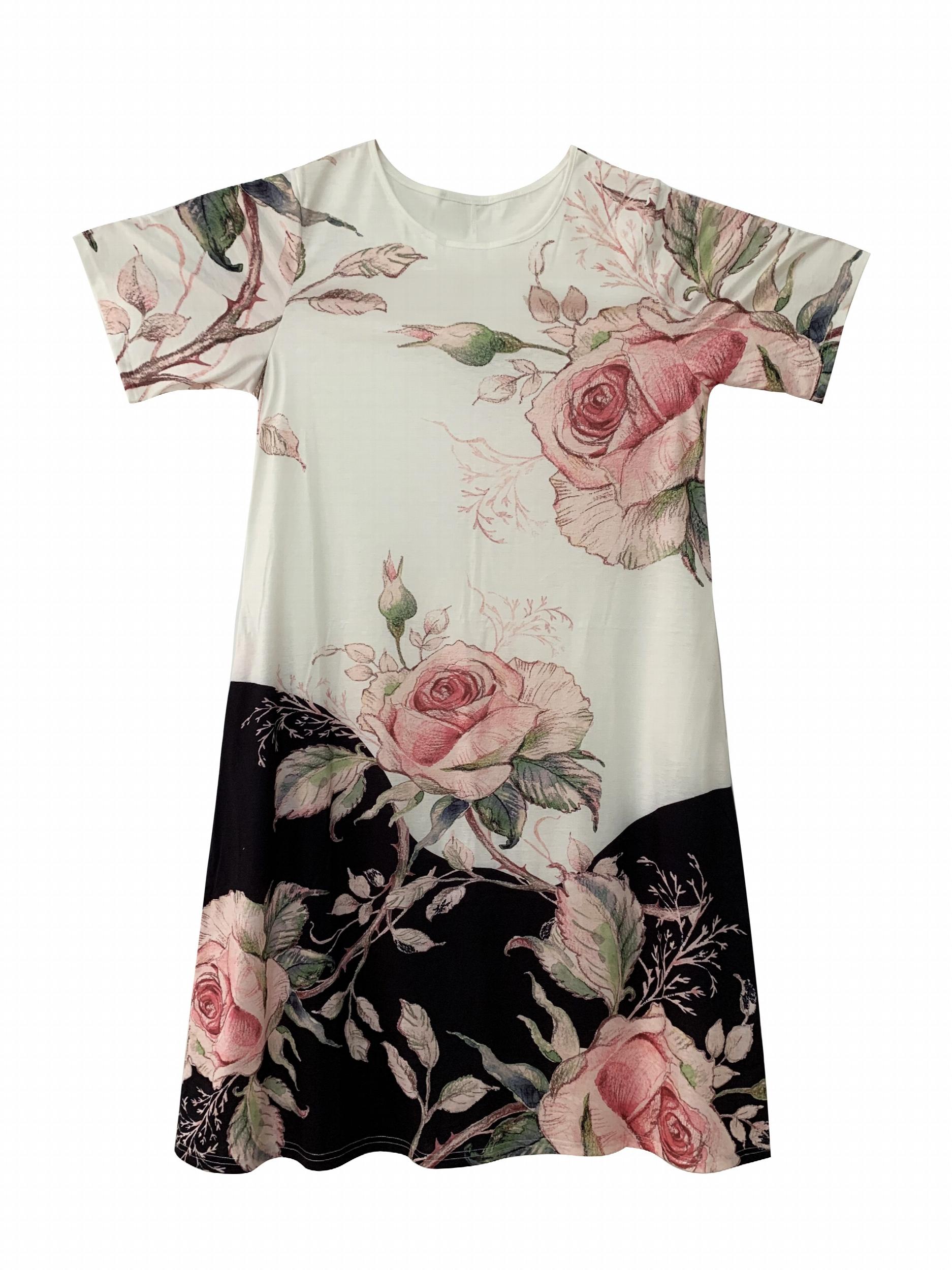 Floral Print Short Sleeve Casual Dress With Pockets
