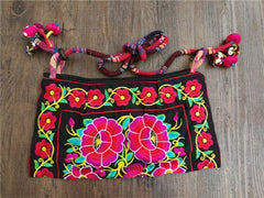 National embroidery canvas crossbody bag