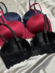 3pcs Lace T Shirt Bras Push Up Bra Women's Lingerie