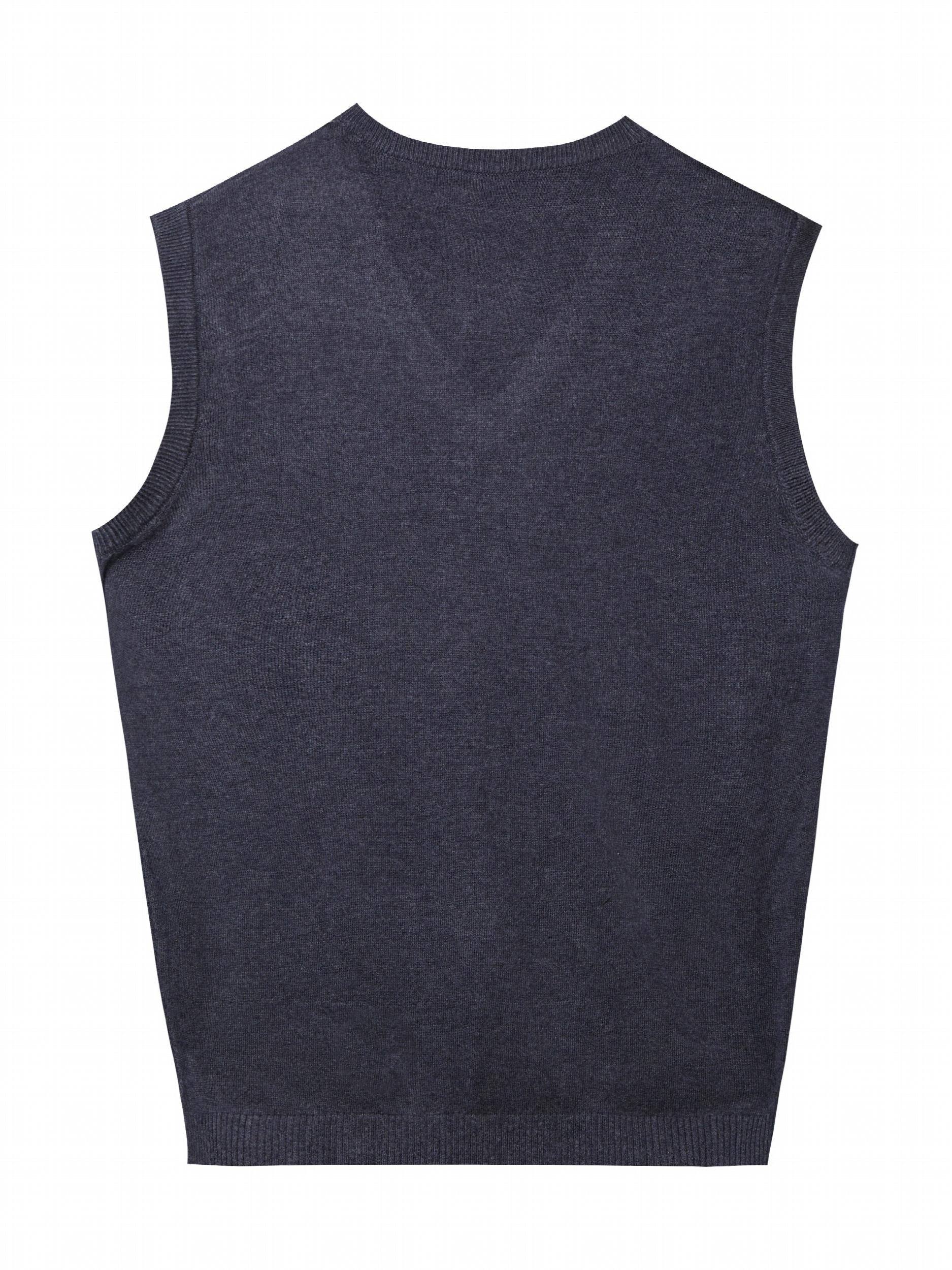 Men's V-Neck Argyle Casual Knitted Sweater Vest for Autumn Winter