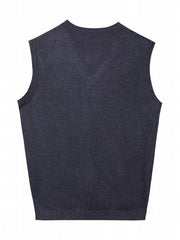 Men's V-Neck Argyle Casual Knitted Sweater Vest for Autumn Winter