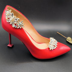 Colorful Fake Diamond 3 Plum Blossom Shoe Accessories - Set Of 2