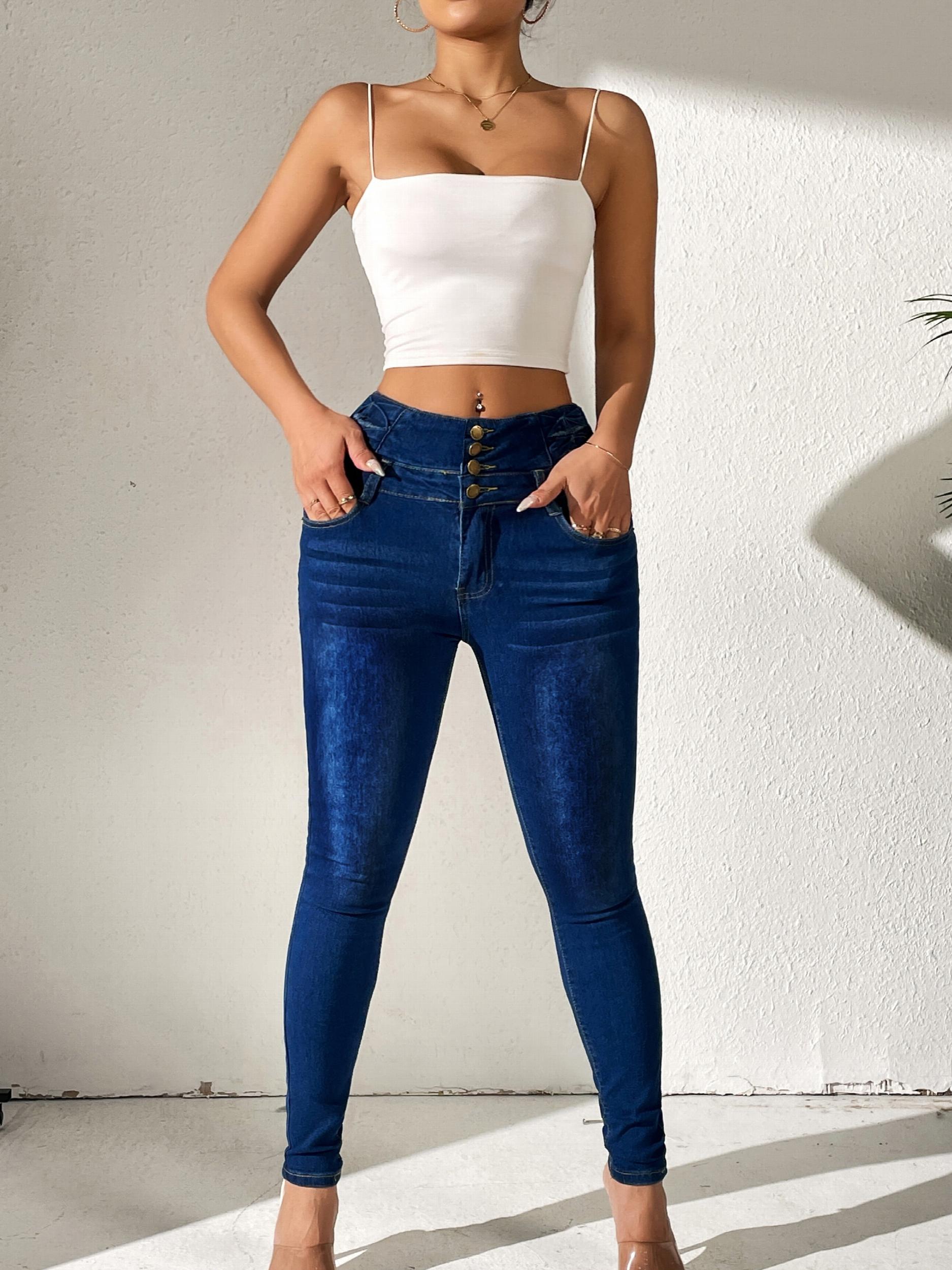 Women's High Rise Skinny Jeans Stretch Casual Pants