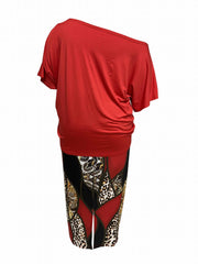 Women's Short Sleeve Tee & Skirt Outfits Two Piece Set