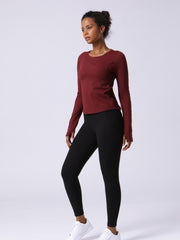 Breathable Women's Long Sleeve Running Tee Moisture Wicking T Shirt