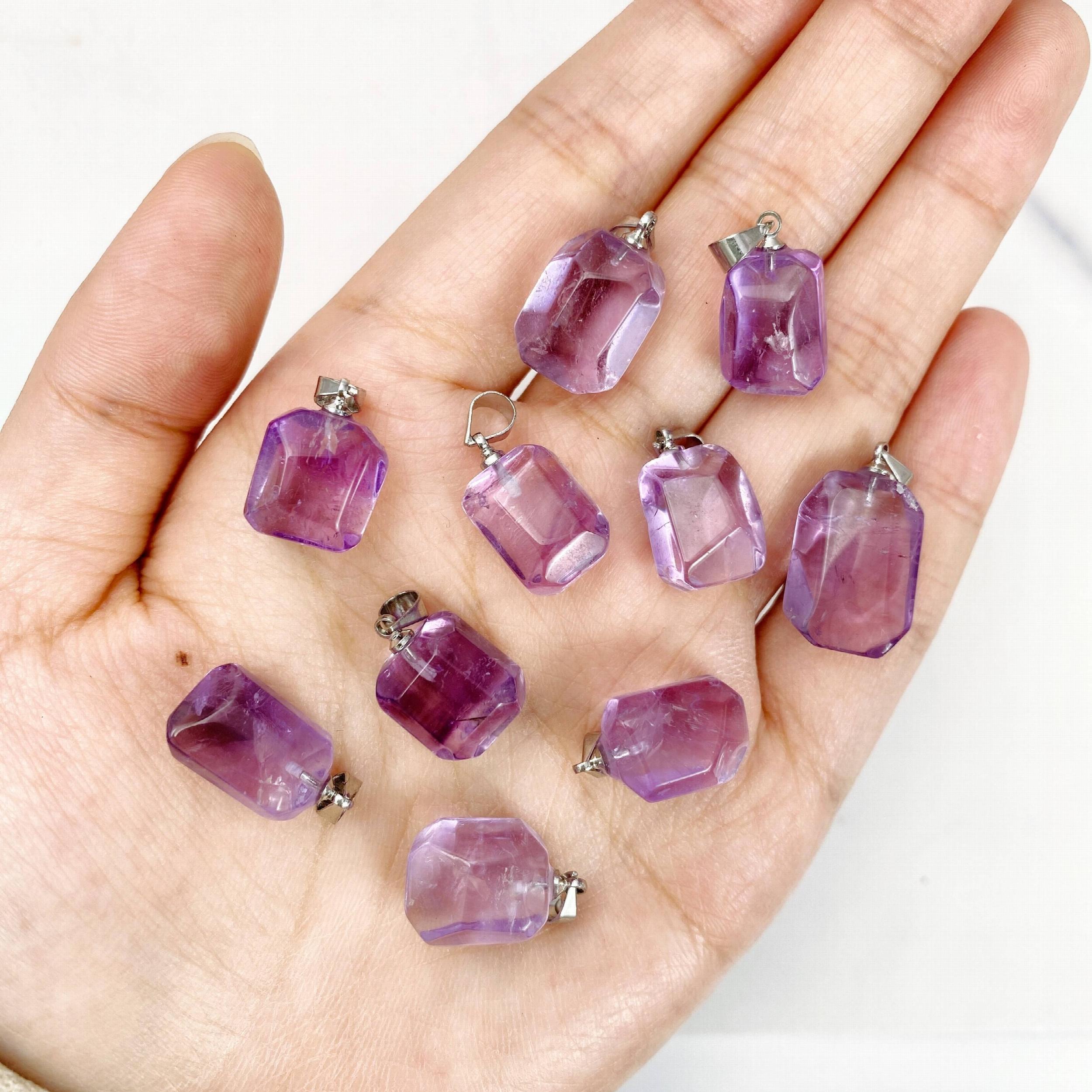 Random Amethyst Natural Gem Healing Crystal for DIY Pendant Necklaces