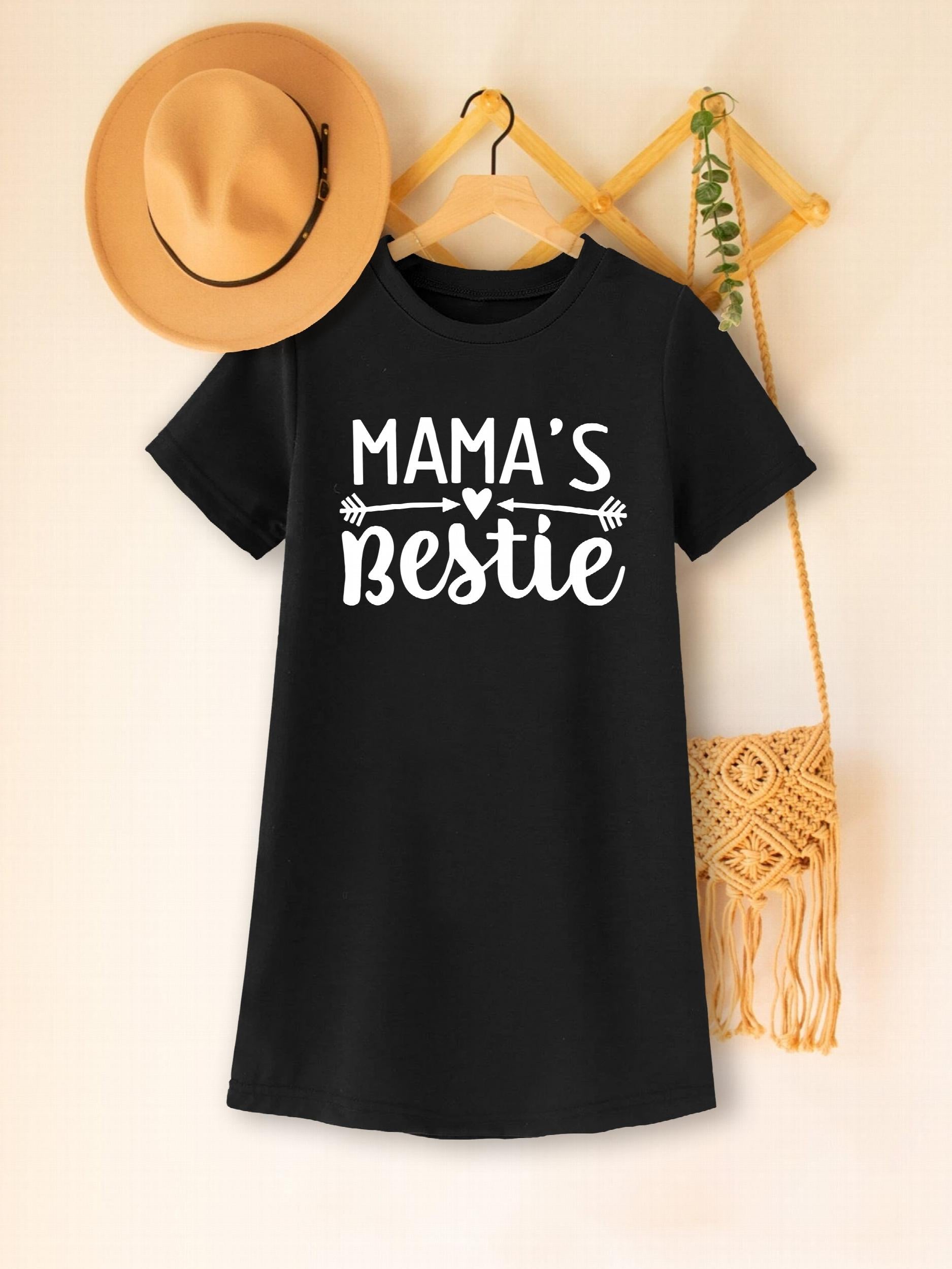 Toddler Girls MAMA'S BESTIE Graphic T Shirt Dress