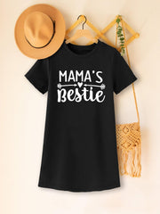 Toddler Girls MAMA'S BESTIE Graphic T Shirt Dress