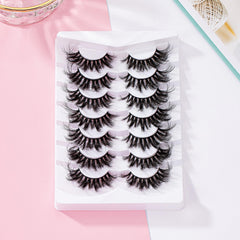 8D Cat Eye Lashes Faux Mink Hair False Eyelashes 7 Pairs