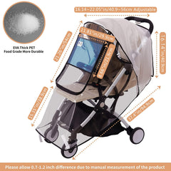 Universal Stroller Rain Cover Baby Weather Shield - Windproof Waterproof