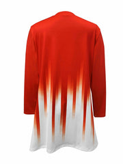 Ombre Print Long Sleeve Open Front Cardigan